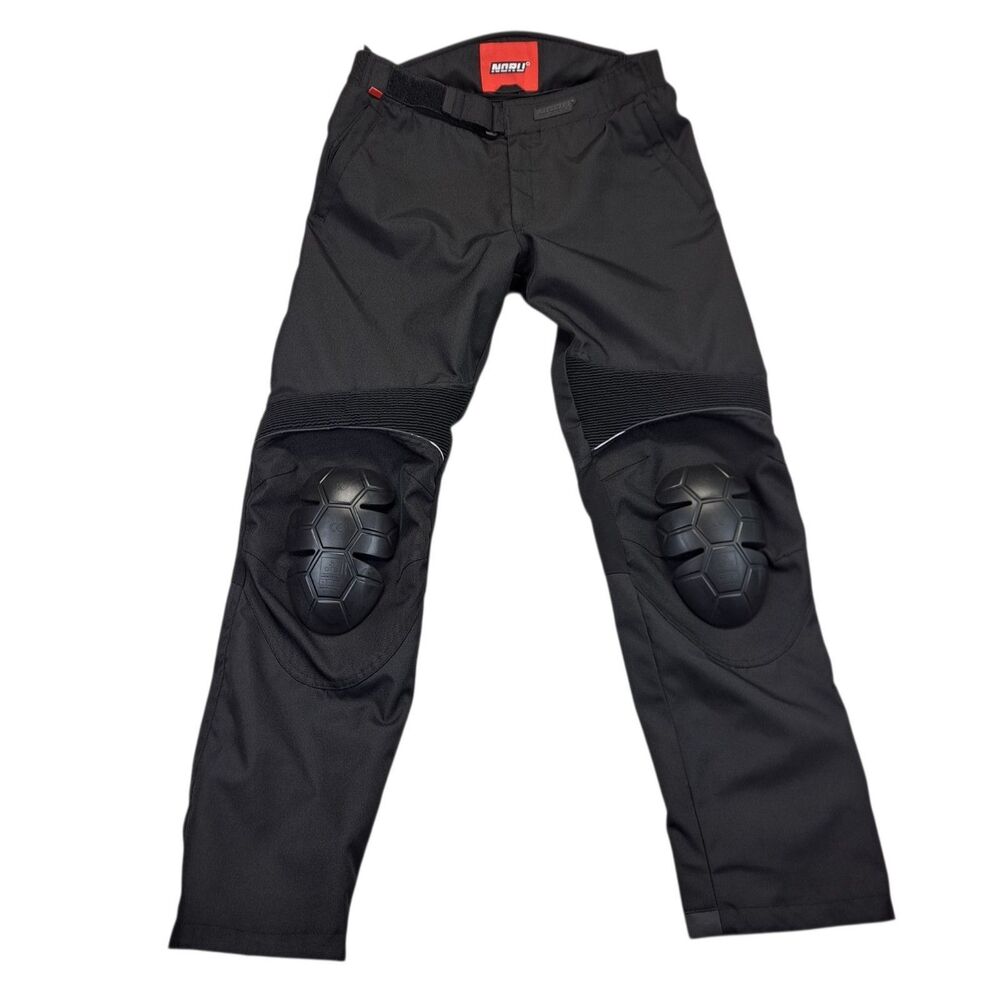 Noru Motorcycle Pants Mens M Black Armored Riding Pants Removable Knee Armor